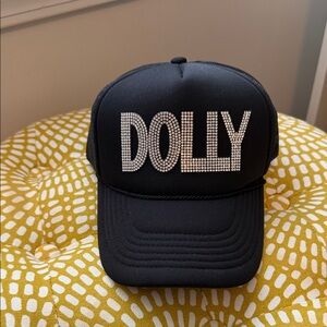 Dolly Parton Black Cap with Silver Accents